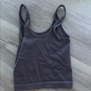 Gray Ribbed Women's Tank Top